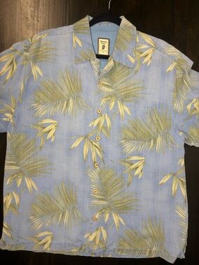 Jamaican Jaxx 100% Silk beachwear resort wear button down size L